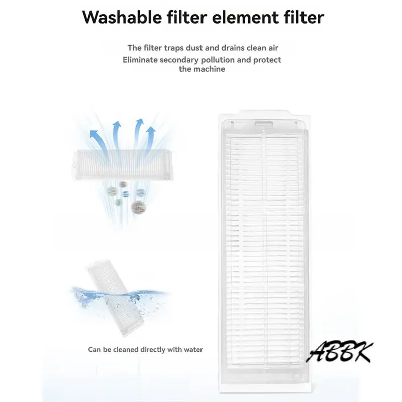 

ABBK-10PCS Main Side Brush Hepa Filter Replacements For Wyze WVCR200S Robot Vacuum Cleaner Accessories