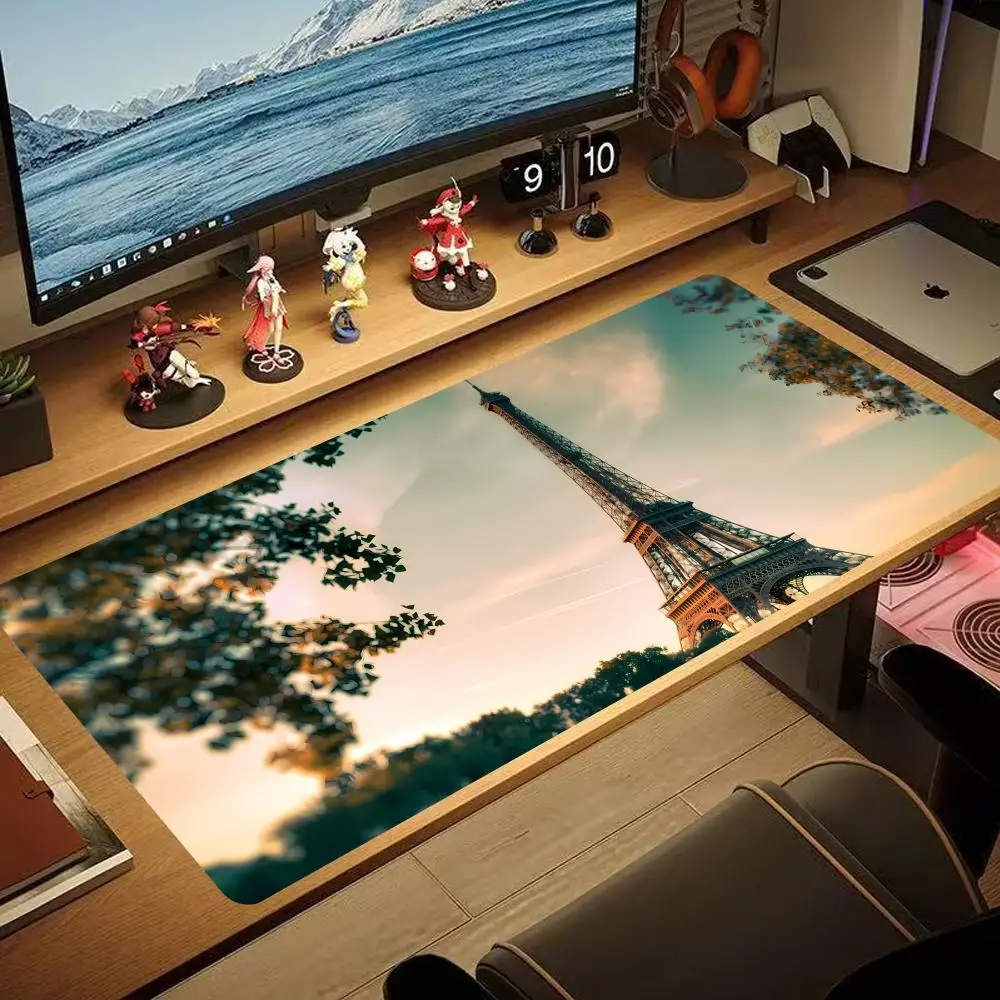 

Mouse Pad Gamer XXL Computer Custom France Paris Eiffel Tower Large Mouse Pad XXL HYB XXC Office Carpet Non-Slip PC Table Mat