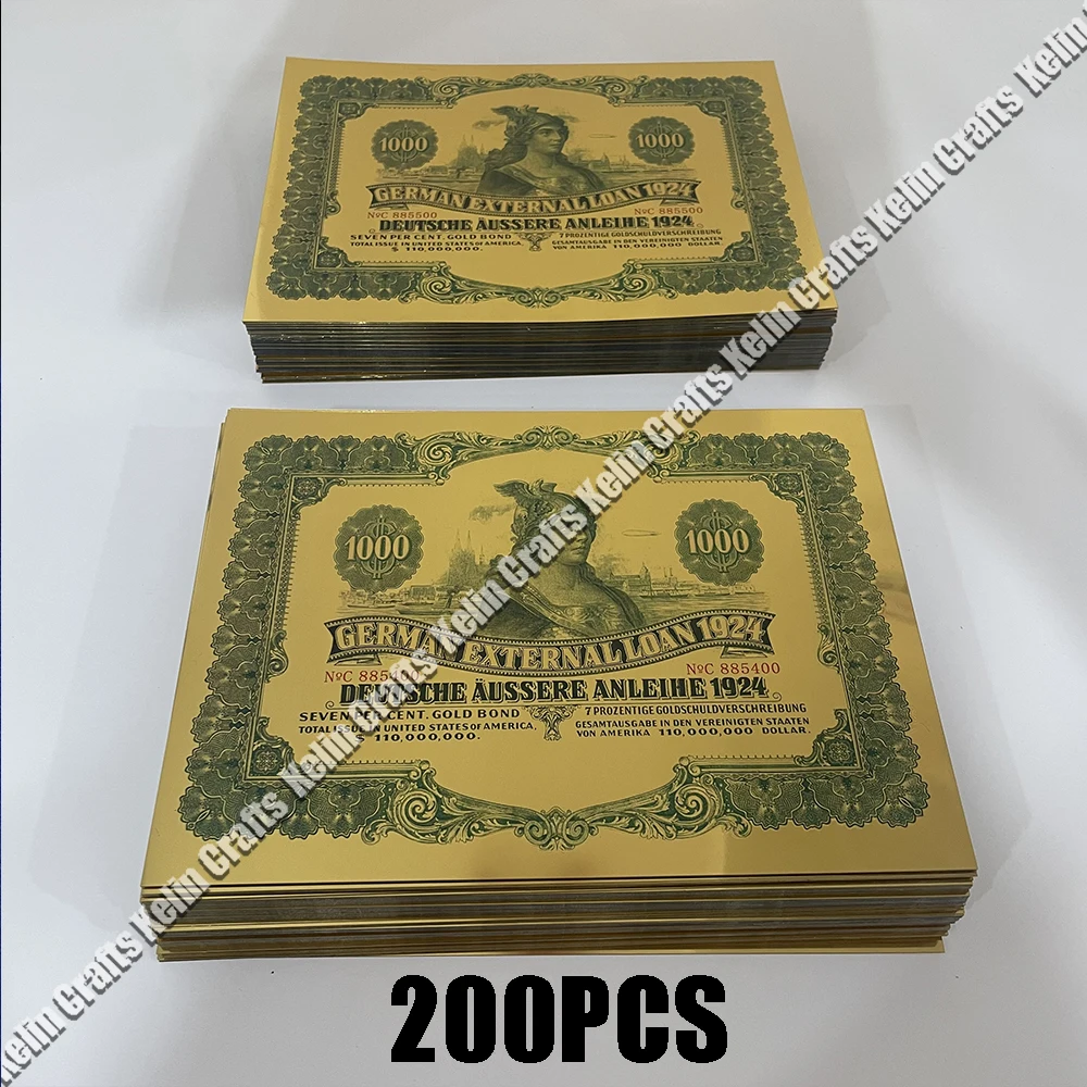 2023 New Lauch Gold Foil Banknote 1924 Germany bonds $1000 dollars Note Germany Golden Scrolls For Nice collection