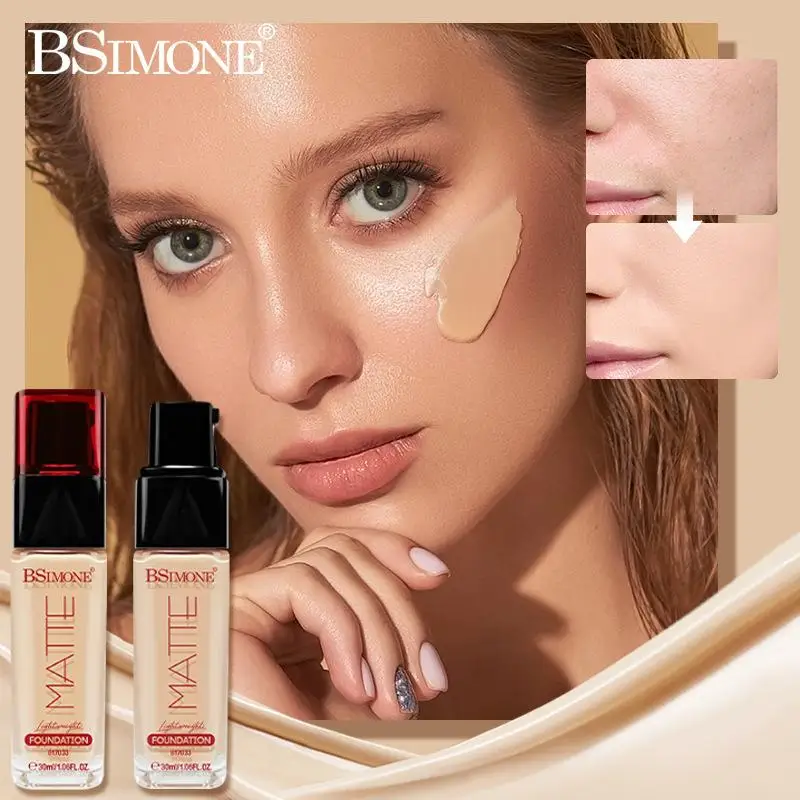 Fond de teint multi-usages BSIMONE, longue tenue, mat, imperméable, huile, haute couvrance, surligneur et retouche, maquillage du visage pour femmes