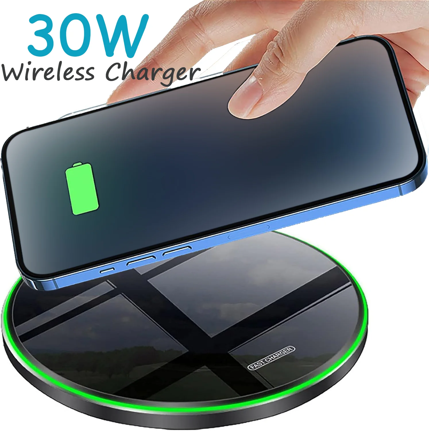 30W Kabelloses Ladegerät für iPhone 17 16 15 14 13 12 11 Samsung S26 Xiaomi – Induktive Schnellladestation