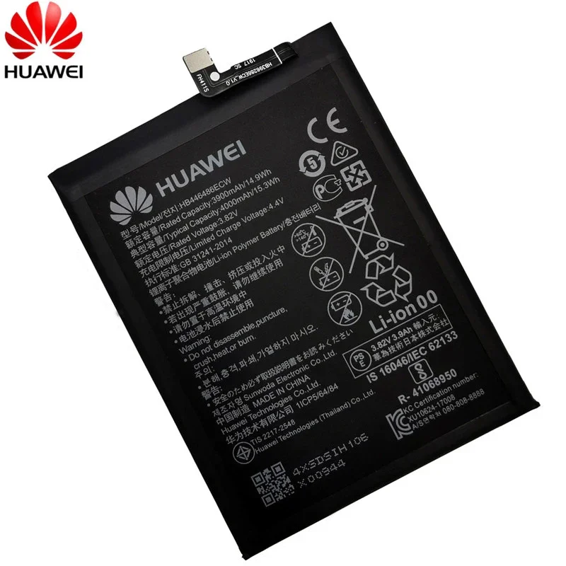 NEW Original 4000mAh HB446486ECW Phone Battery For Huawei Y9 Prime P20 lite 2019 /Enjoy 10 Plus Honor 9X Pro Nova 5i STK-L01 L21