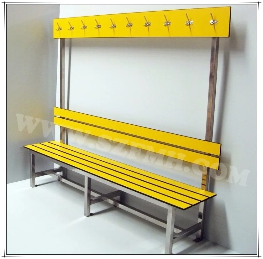 Public Waterproof Moisture Resistant 12mm Thickness Bench Phenolic HPL Sauna Locker