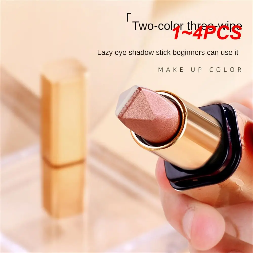 1~4PCS Two In One Two Color Glittering Eye Shadow Stick Water Proofing Metal Double Head New Eye Shadow Stick Eye Makeup