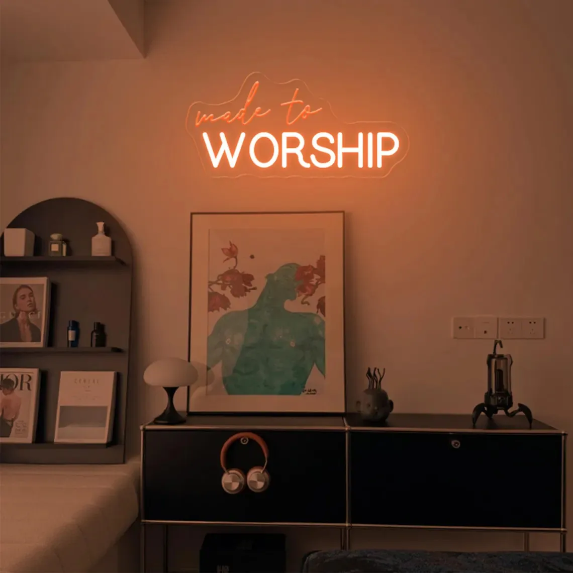 Made to Worship Neon Sign, Faith Neon Sign, Jesus Religious Wall Art, Gift For Christians, Church Sanctuary Wall Art Neon Light