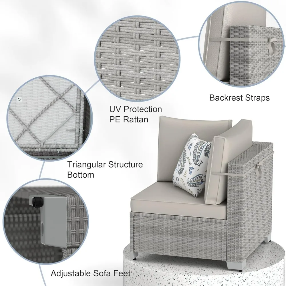 Patio Furniture Set Modular Outdoor Sectional Wicker Conversation Sets Patio Couch All Weather