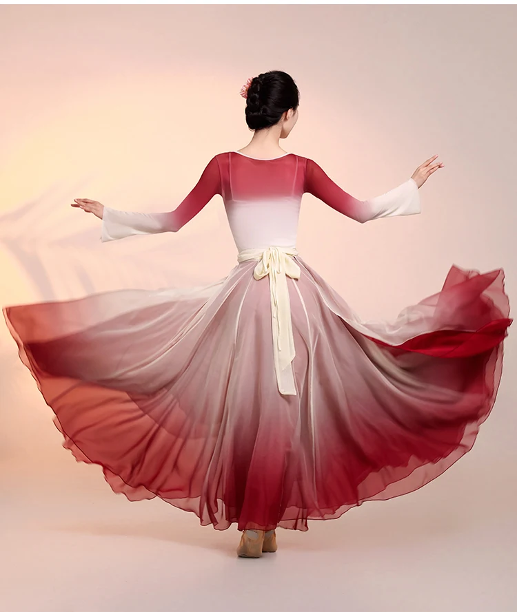 Klasyczna sukienka z gazy do tańca Chiński taniec ludowy Praktyka Występ Starożytne stroje narodowe Scena Dancewear Yangge Clothes