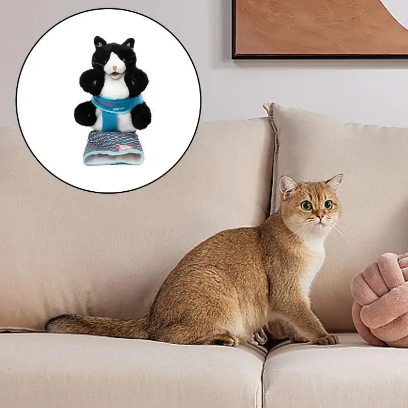 Qx2d Cats Wrestler Hand Puppet Prush Plush Toy สำหรับสัตว์เลี้ยงสนุกเล่นตุ๊กตาสัตว์