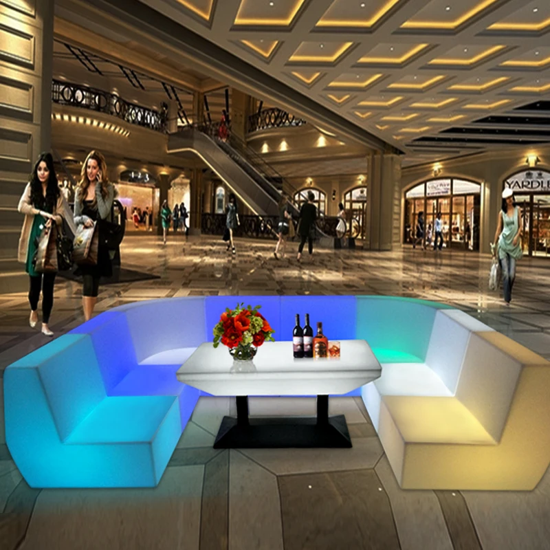 Be suitable for led bar chairs colorful stools luminous bar table outdoor luminous combination coffee table customizable