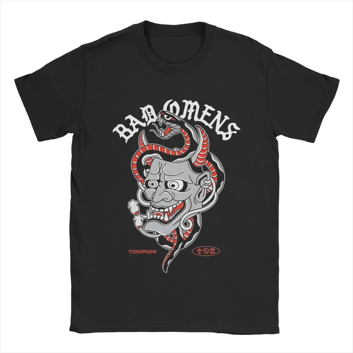 Men's T-Shirts Hannya Bad Omens Novelty 100% Cotton Tees Short Sleeve T Shirt Round Neck Tops Birthday Present