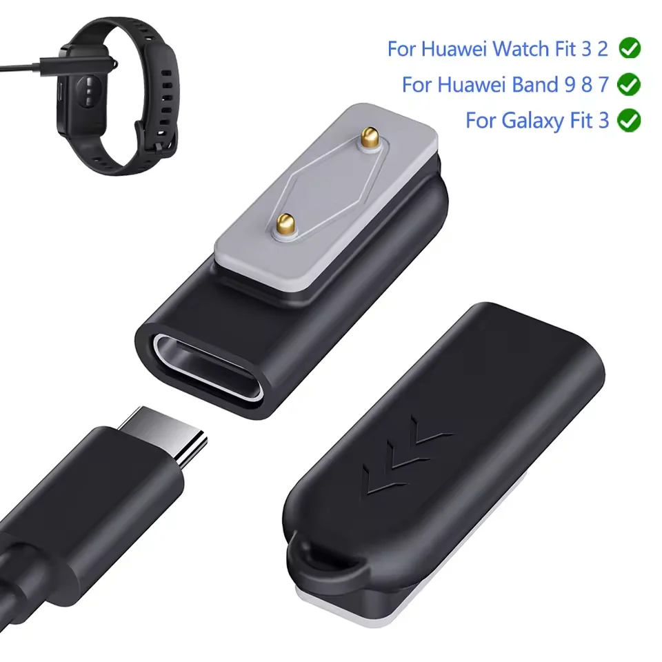 

Адаптер зарядного устройства для Samsung Galaxy Fit 3, USB Type-C, локоть, адаптер для зарядки, магнитный разъем зарядного устройства для Huawei Watch Fit 3 2