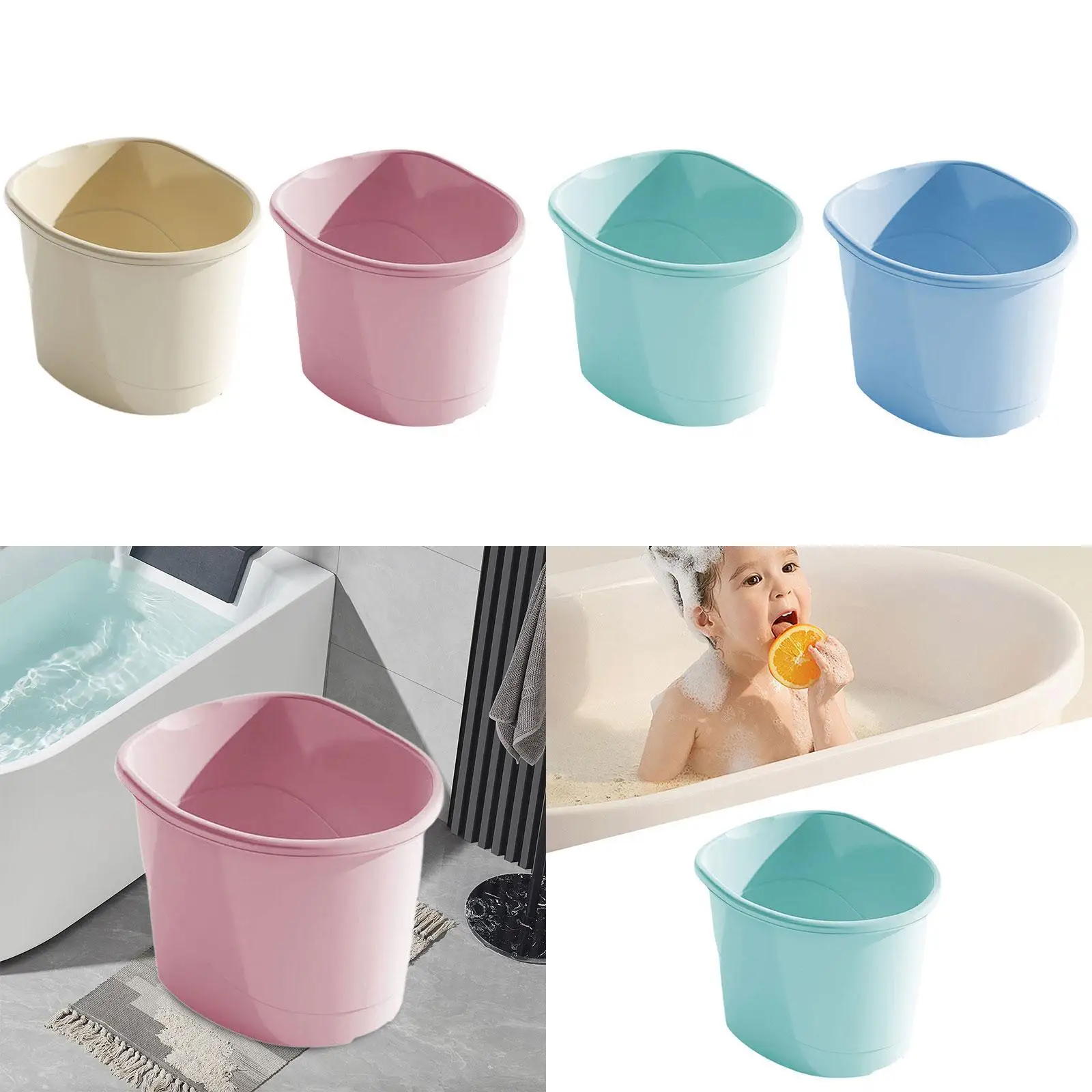Infant Bath Bucket Infant Bathtub Foot Soaking Bath Basin Non Slip Bottom Portable Baby Tub Bucket for Baby 0-4 Years Old