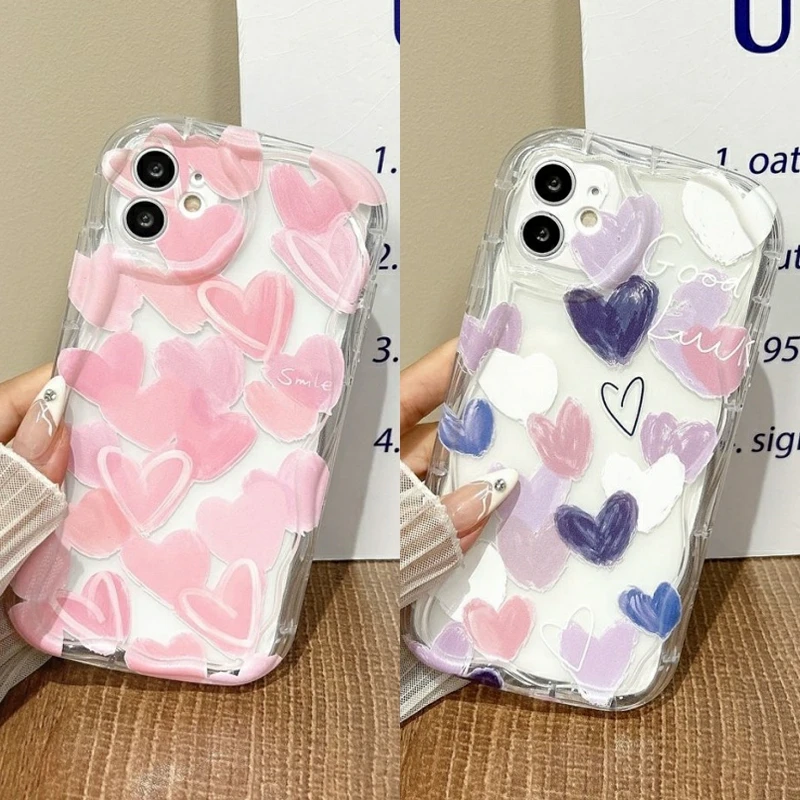 Phone Case For Samsung Galaxy A55 A54 A52 A15 A32 A24 A34 A35 A73 A31 A25 A33 A51 A53 A71 A72 A30 A50 S24 Ultra Heart Soft Cover