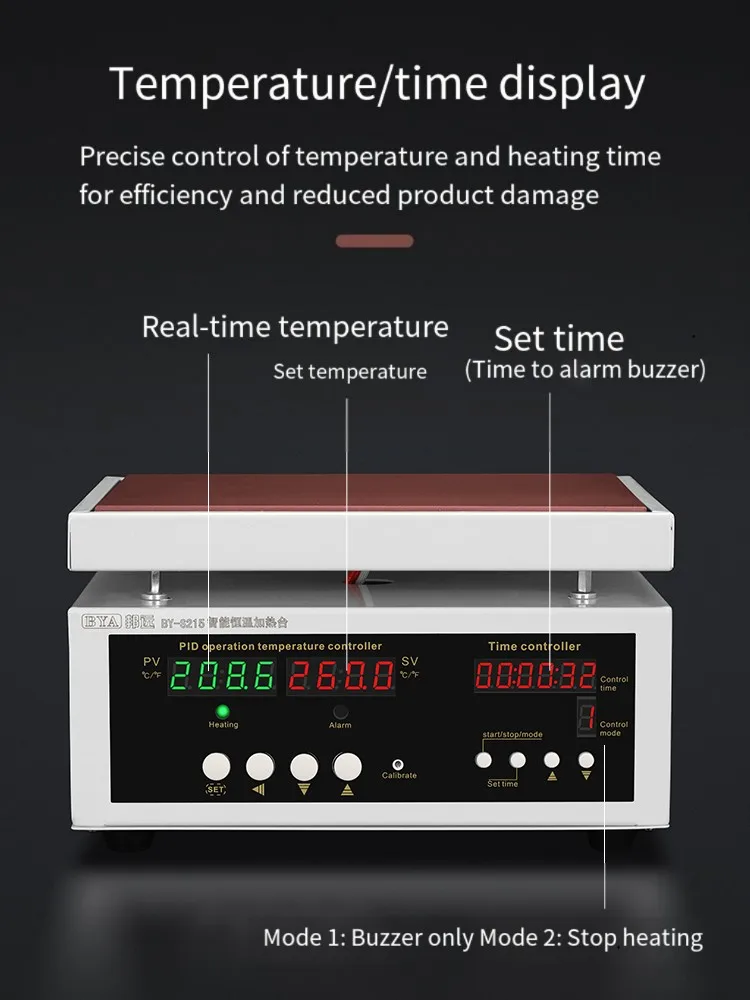 S115 150x100mm LCD Heating Station with Time Temperature Setting 500W 400℃ Preheating Platform BGA Replace Preheat Plate Tool