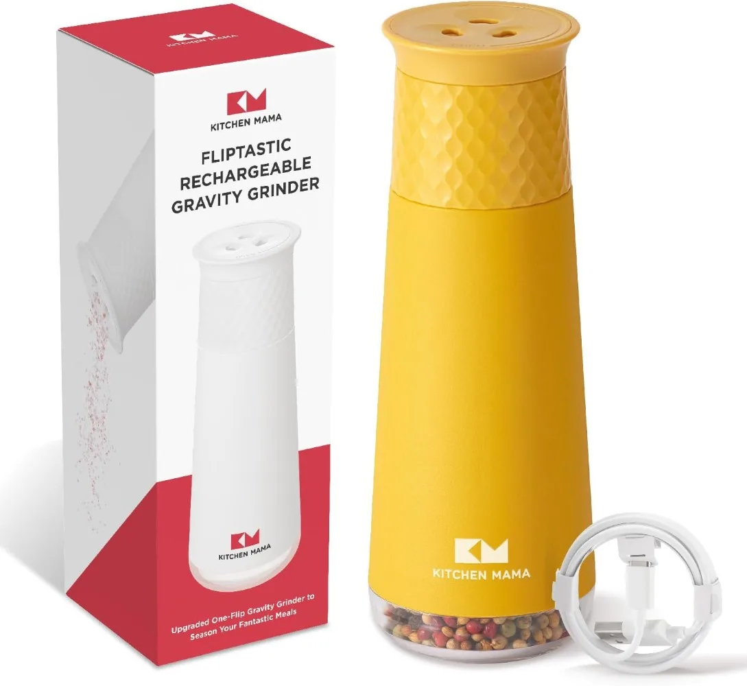 

Rechargeable Gravity Salt and Pepper Grinder with Adjustable Coarseness and Fineness Compact for One-hand Operation