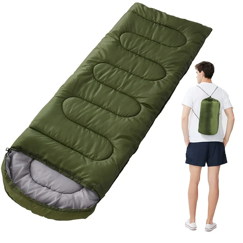 Portable Camping Sleeping Bag Thicken Warm Envelope Sleeping Bags For Adults