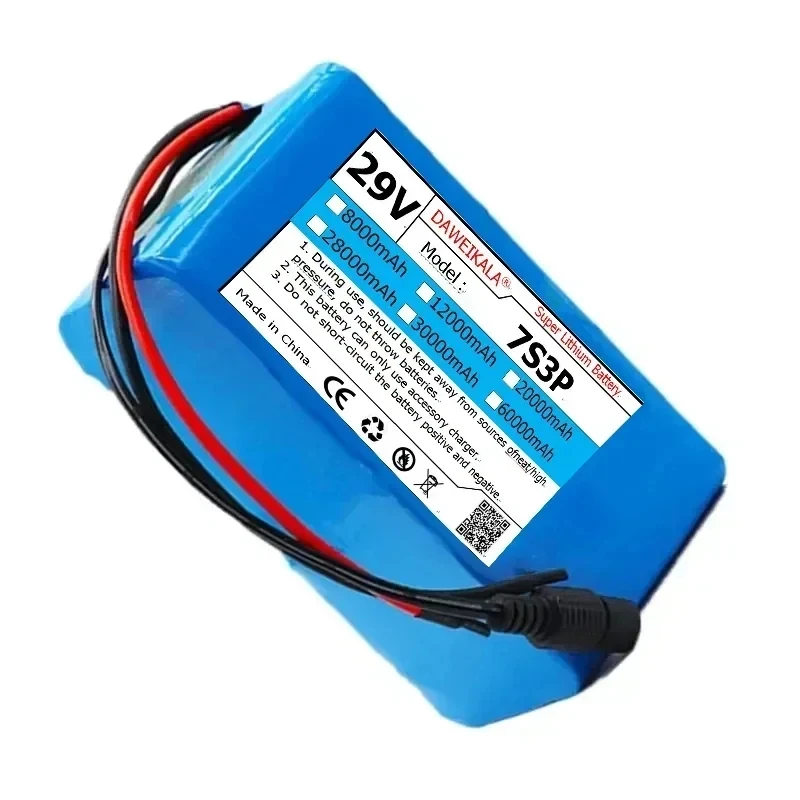 حزمة بطارية أيون الليثيوم الأصلية ، شاحن مدمج BMS ، 29V ، 7S3P ، ms mAh ، مجاني