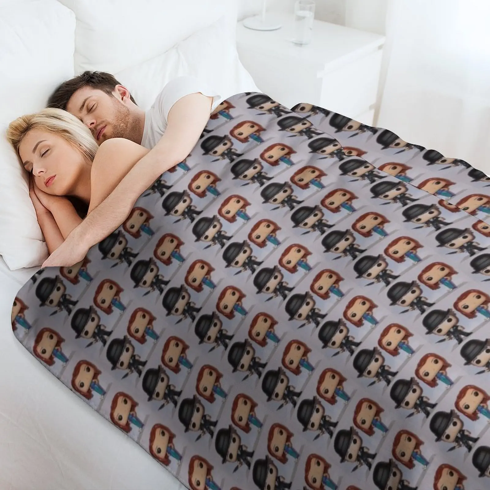 إيما بيل وجون ستيد. رمي بطانية لطيف منقوشة نزهة البطانيات المخصصة ورمي البطانيات