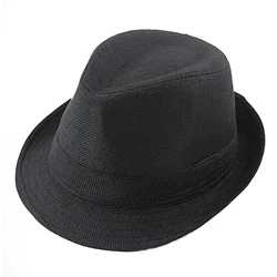 Dziecięce kapelusze Fedora chłopięce dziecięce kapelusze Fedora Gentleman Kids taniec wydajność kapelusz na obwód głowy 56-58cm (czarny)