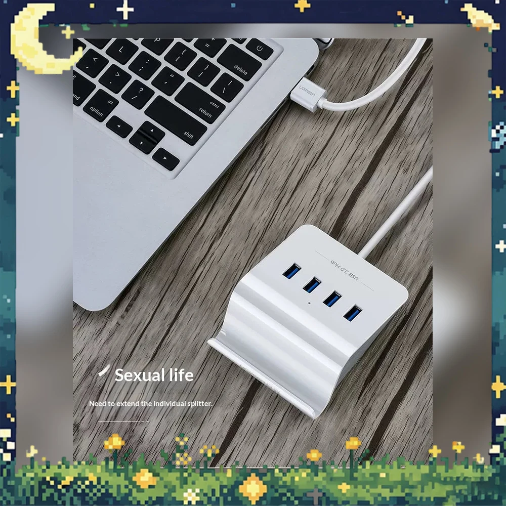 UGREEN 40439 USB 3.0 4 Port Hub Splitter 0.5m USB Expansion Adapter for Laptop Desktop Computer Keyboard Mouse Flash Drive
