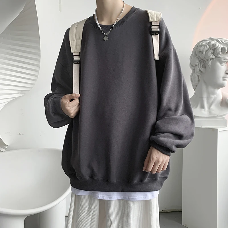 Autumn Men Casual Sweatshirts Harajuku Printed Men Oversized Hoodies 2023 Korean Man Casual Loose Pullovers