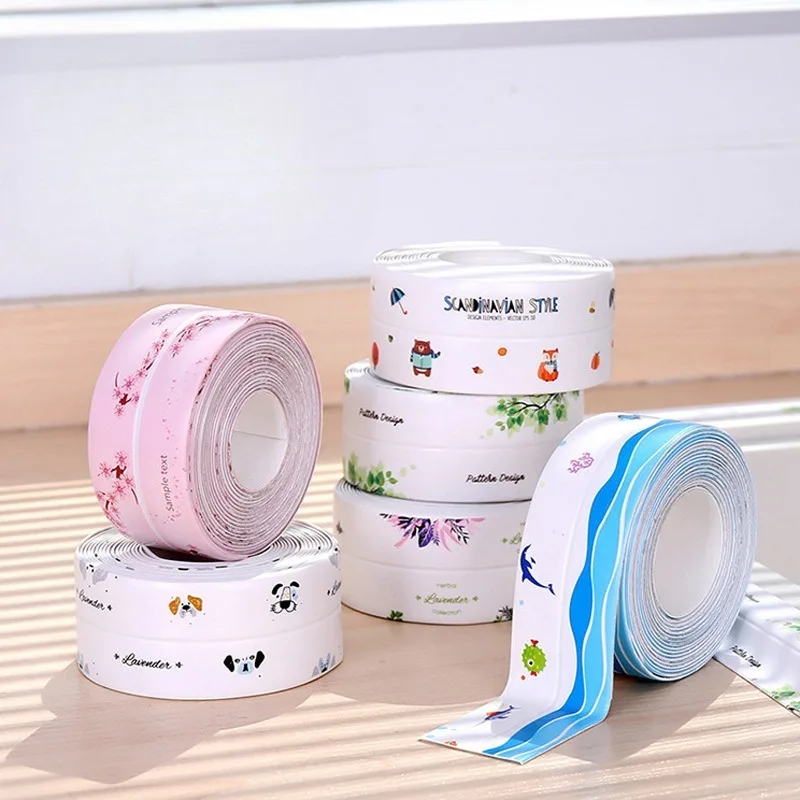 Kitchen Oil Proof Tape, Sink Waterproof and Mildew Proof Adhesive Tape, Bathroom Toilet Beauty Seam Adhesive Tape Edge Strip