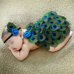 Cross-border sources baby headdress peacock feathers newborn photography props new hundred days baby photo modelling clothes