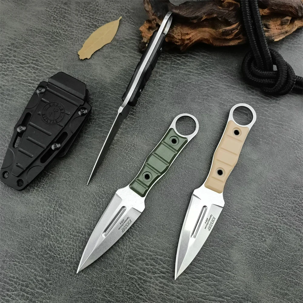 KIZLYAR Russian Military Fixed Blade Knife 8Cr13Mov Steel Blade Tactical Combat Outdoor Hunting Everyday Carry Tool with Sheath