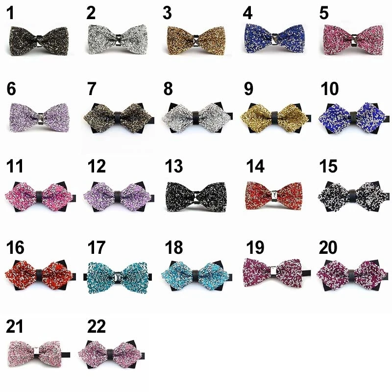 เพชรผู้ชาย Bowtie ผีเสื้อจัดเลี้ยงงานแต่งงาน Shining คริสตัล Bow Tie ชายเสื้อผ้ากุลสตรีธุรกิจ Party Bowknot เนคไท