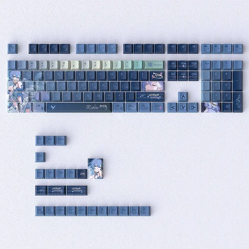 

132 Keys Honkai: Star Rail Robin Keycaps Hot Sublimation Cherry PBT Game Keycap for Mechanical Keyboards Made68 Mad68 Wooting 60