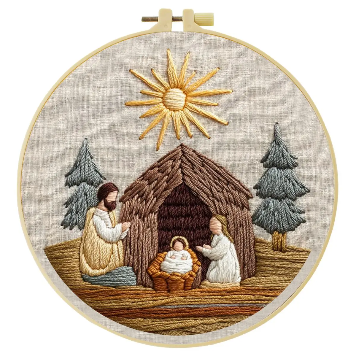 1 Stück 20X20CM/15X15CM 7,87/6,3 Zoll Religiöses Stickerei-Starter-Kit DIY-Kit DIY-Stickerei-Set Handarbeiten Malerei – Detail 4