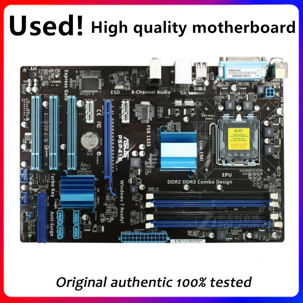 For Asus P5P41C Desktop Motherboard G41 Socket LGA 775 Q8200 Q8300 DDR3  Original Used Mainboard On Sale