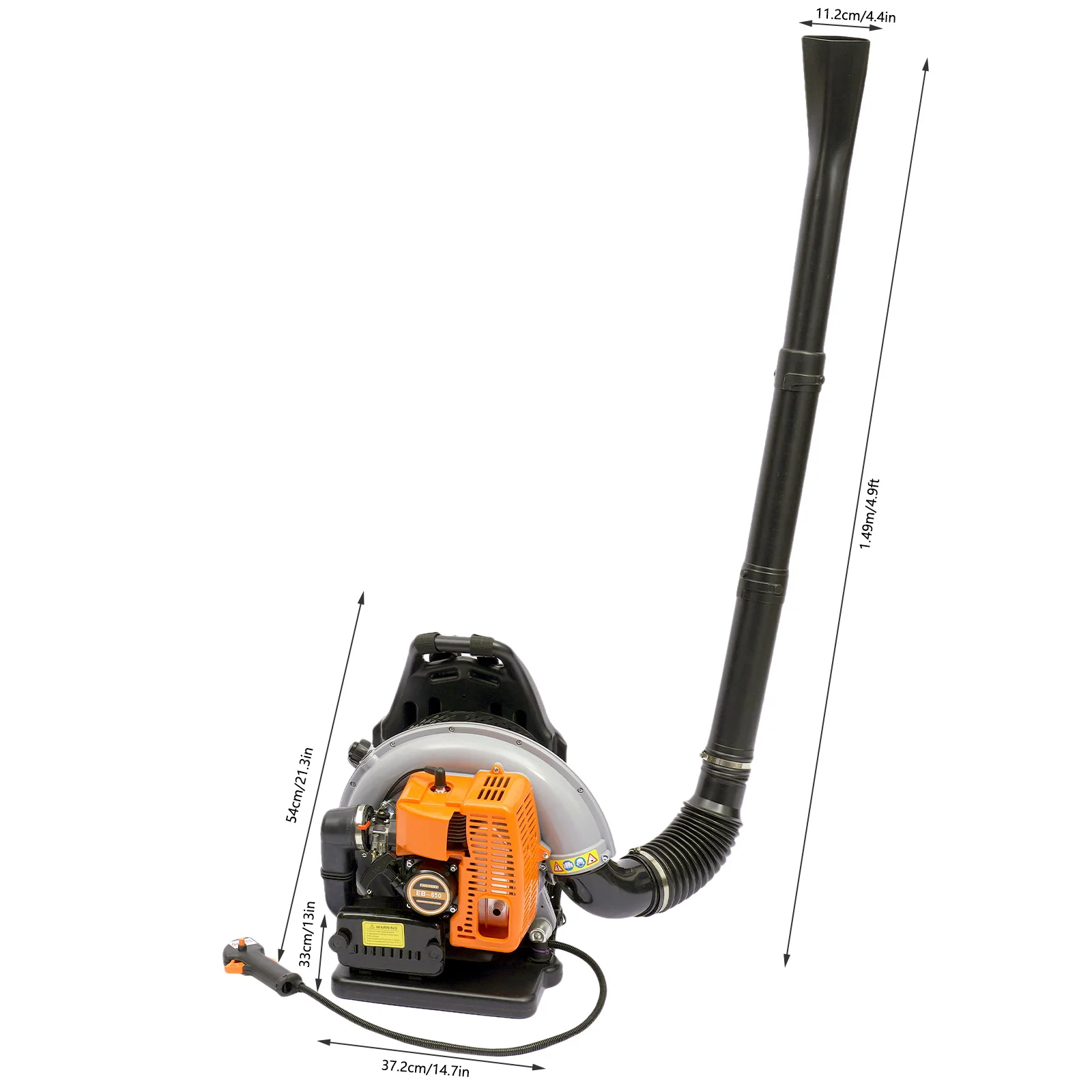 

Gasoline-Powered Backpack Leaf Blower, 65CC Engine,2.7KW Power, Air-Cooled System,Ideal for Road Sweeping, Leaf and Snow Removal