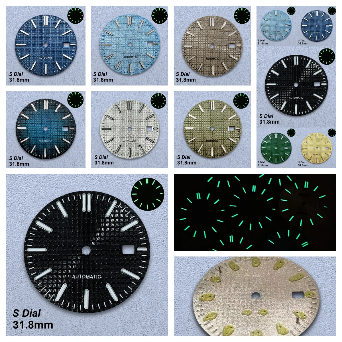 

31.8mm S Logo Oak Dial Fit NH35/NH36 Japanese Movement Green Luminous High-Quality Watch Modification Accessories