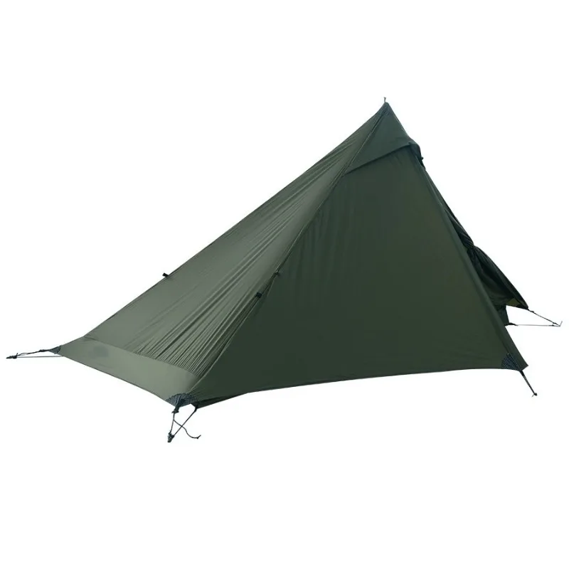 Poleless Pyramid Mountaineering Tent, Ultra Light Single Person Nylon Ripstop Waterproof Triangle Camping Tent