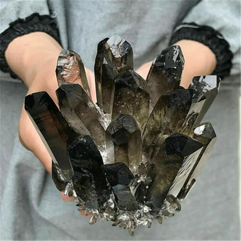 

Smoky Quartz Crystal Stone Healing Geode Druz Gems Minerals Specimen Cluster Reiki Fengshui Gift Ornaments For Home Decoration