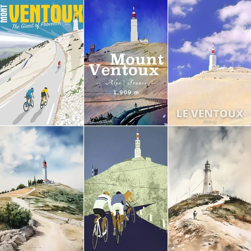 Mont Ventoux Vintage Posters Wall Art Metal Plaques Tin Sign Interior Home Room Decoration Kitchen Wall Decor