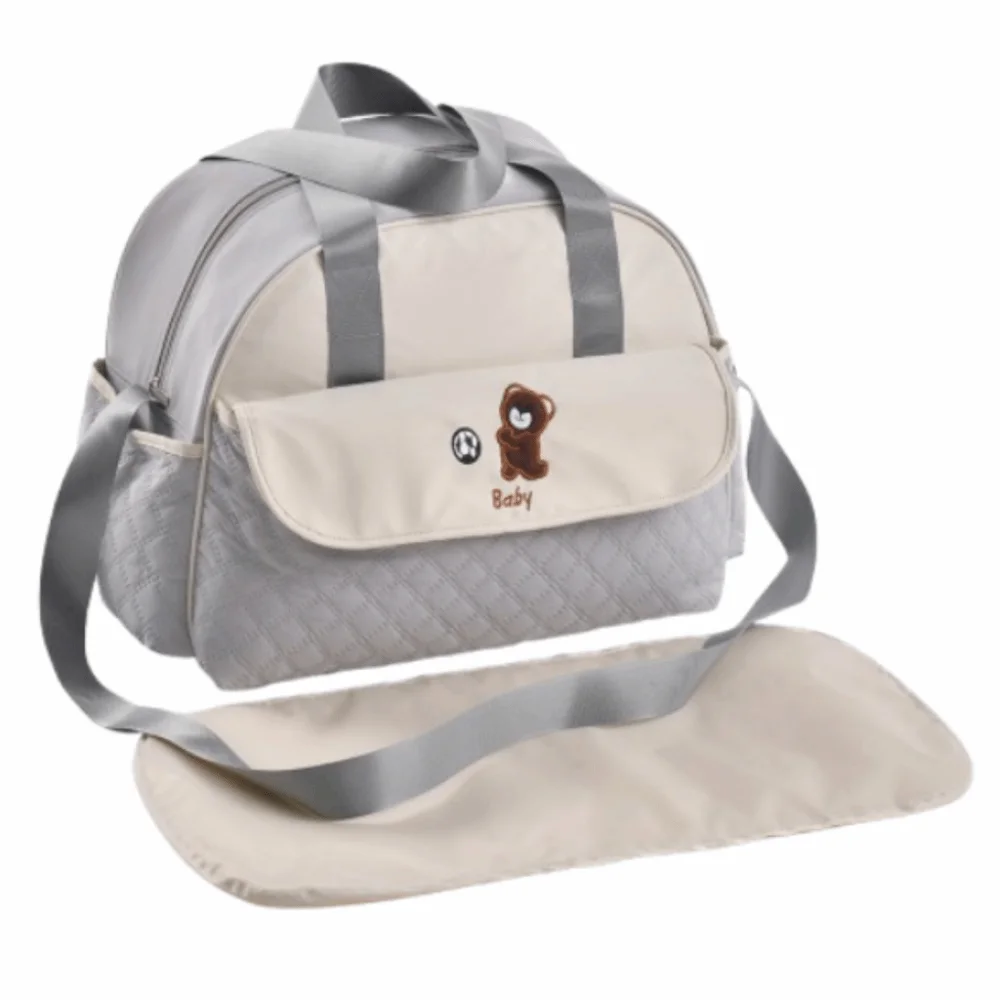 

Creative Cartoon Mommy Bag Bear Pattern Large Capacity Mommy Crossbody Bag Hand-held Lightweight Portable Diaper Bag