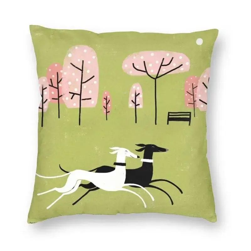 Greyhound Whippet Cartoon federa Decor Home Nordic Hound Solo cuscini da esterno per cani assortiti federa quadrata