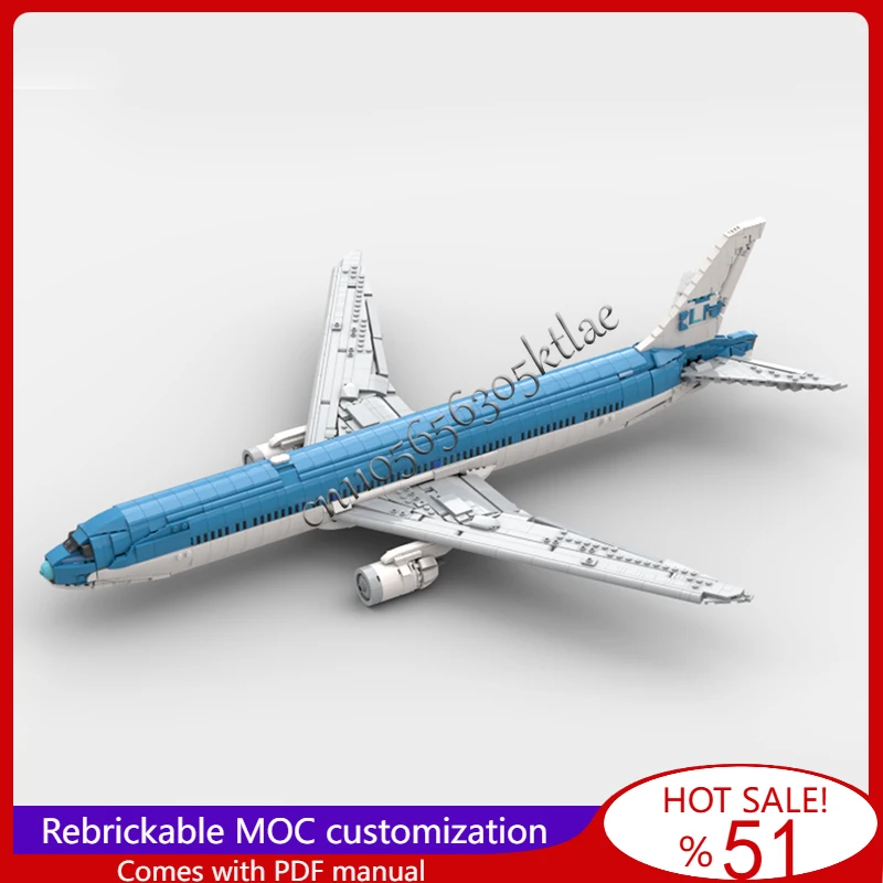 الطيران 777 300er اللوحات المرنة قابل للسحب الهبوط نموذج MOC بنة الطوب الإبداعية مجموعة لعبة هدايا عيد ميلاد الاطفال #3