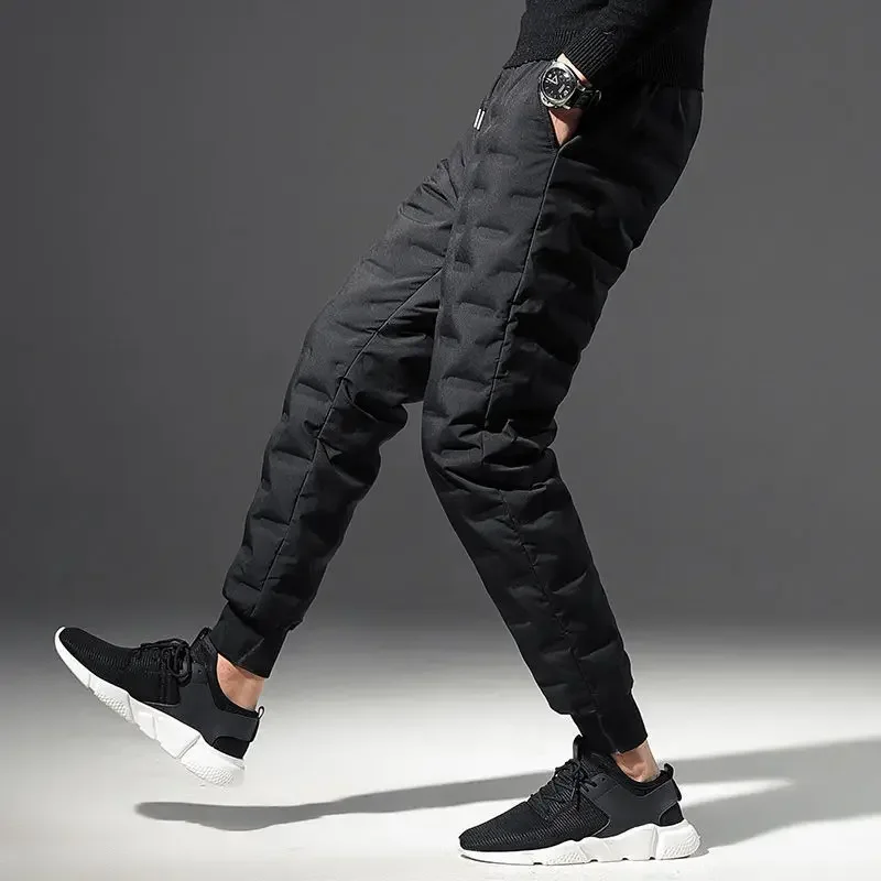 90% White Duck Down Padded Thicken Winter Warm Down Pants Men Joggers Sportswear Sweatpants Thermal Down Trousers Lovers