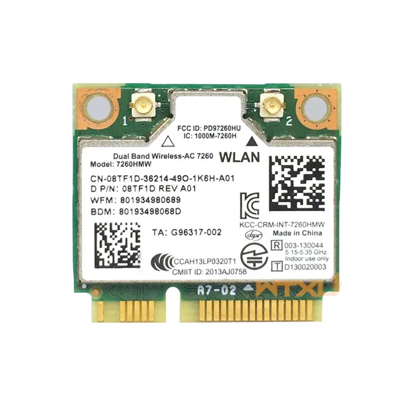 7265HMW 876Mbps Dual Band 2.4G+5G Wifi Wireless Mini PCI-E Card Bluetooth 4.0 for 7260 8260 8265 8265HMW AX210HMW