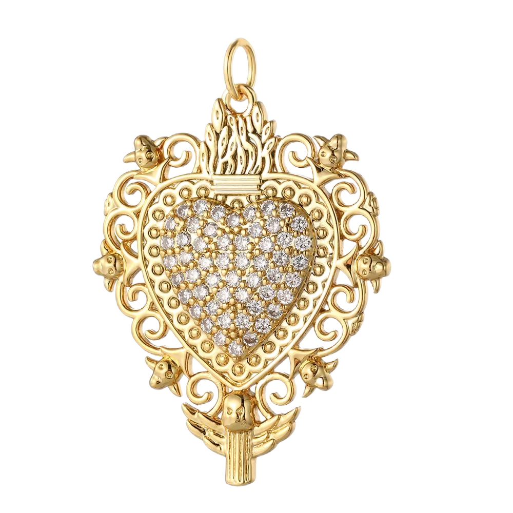 Bohemian hearts Charms Diy Earrings Bracelet Necklace Accessories Gold Color Charms for Jewelry Making Supplies Designer