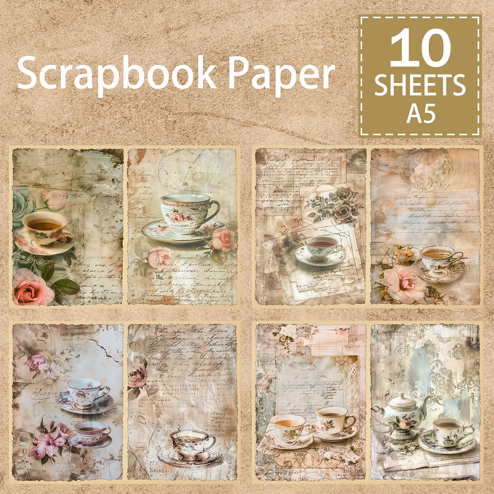 Coffee Tea Journal - 10 lembar A5 ukuran Retro kata