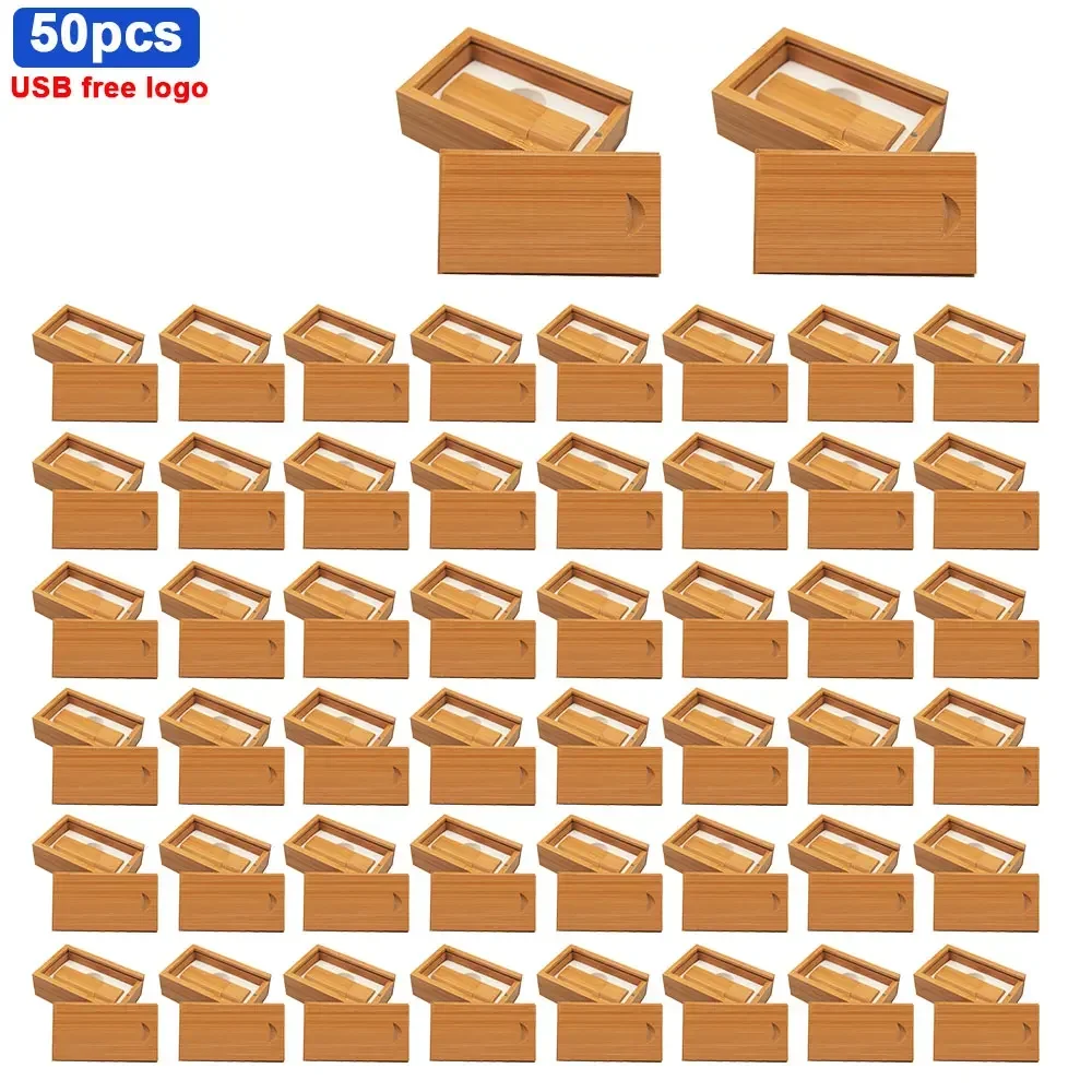 50pcs/lot Free Custom Logo Wooden Usb Flash Drive Pen Drive 64gb 32gb 16gb 8gb 4gb Usb 2.0 U Disk Memory Stick for Special Gift