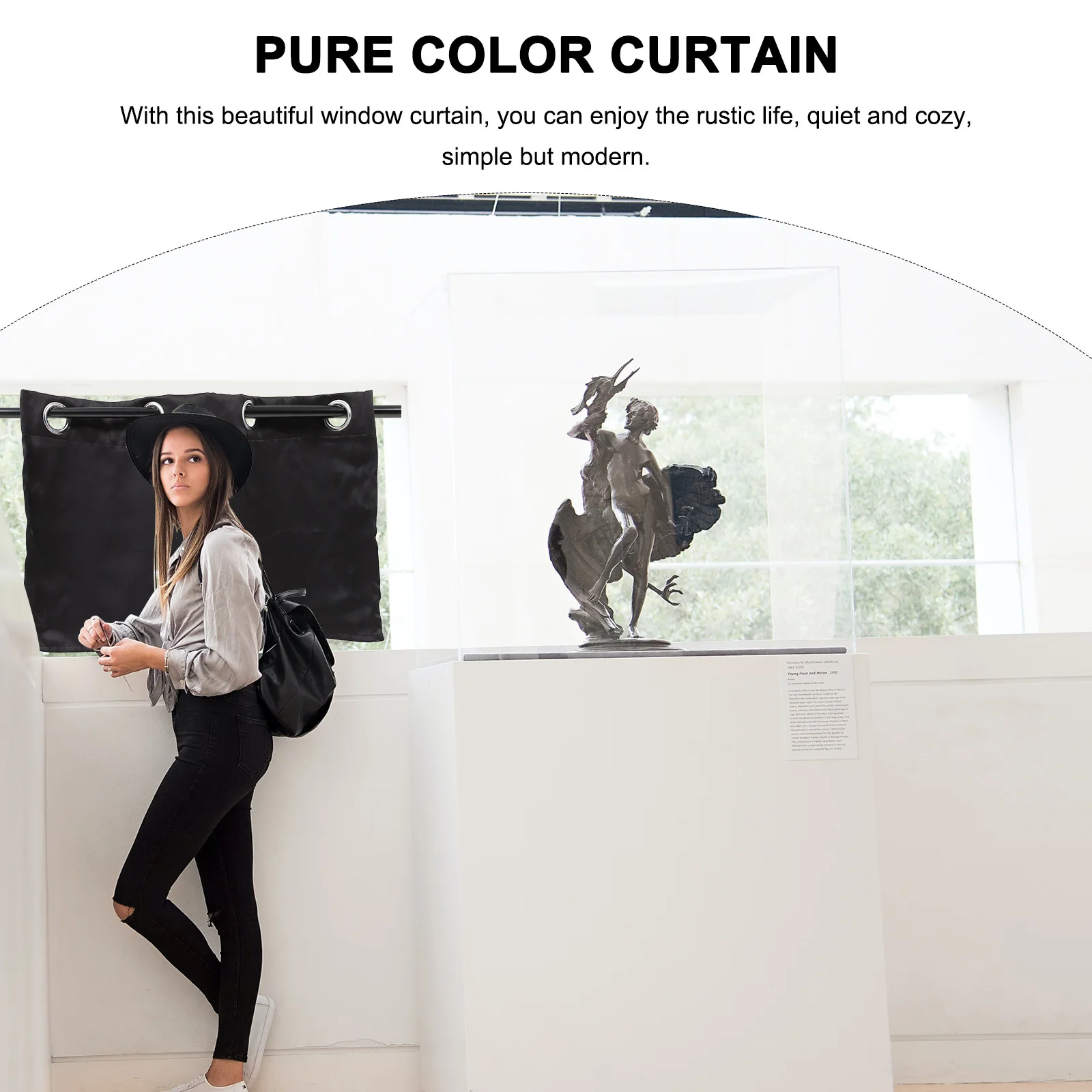 Rideau court pour écran d'ombrage résistant aux couleurs pures, cantonnière 74x46cm, cuisine, balcon, maison, décoration de fenêtre moderne rustique