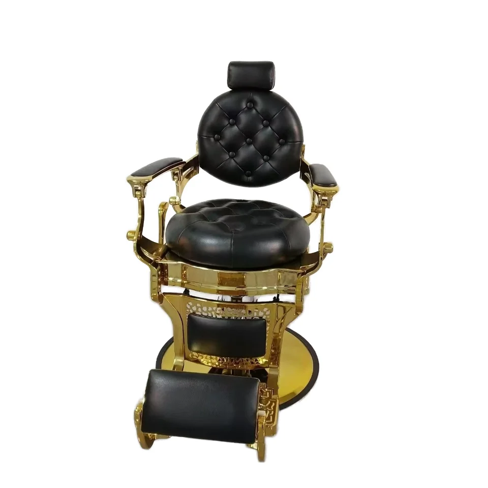 Wholesale Reclining Height Adjustable Heavy Duty Hydraulic Leather Seat Metal Frame Antique Modern Barber Chairs For Barber Shop