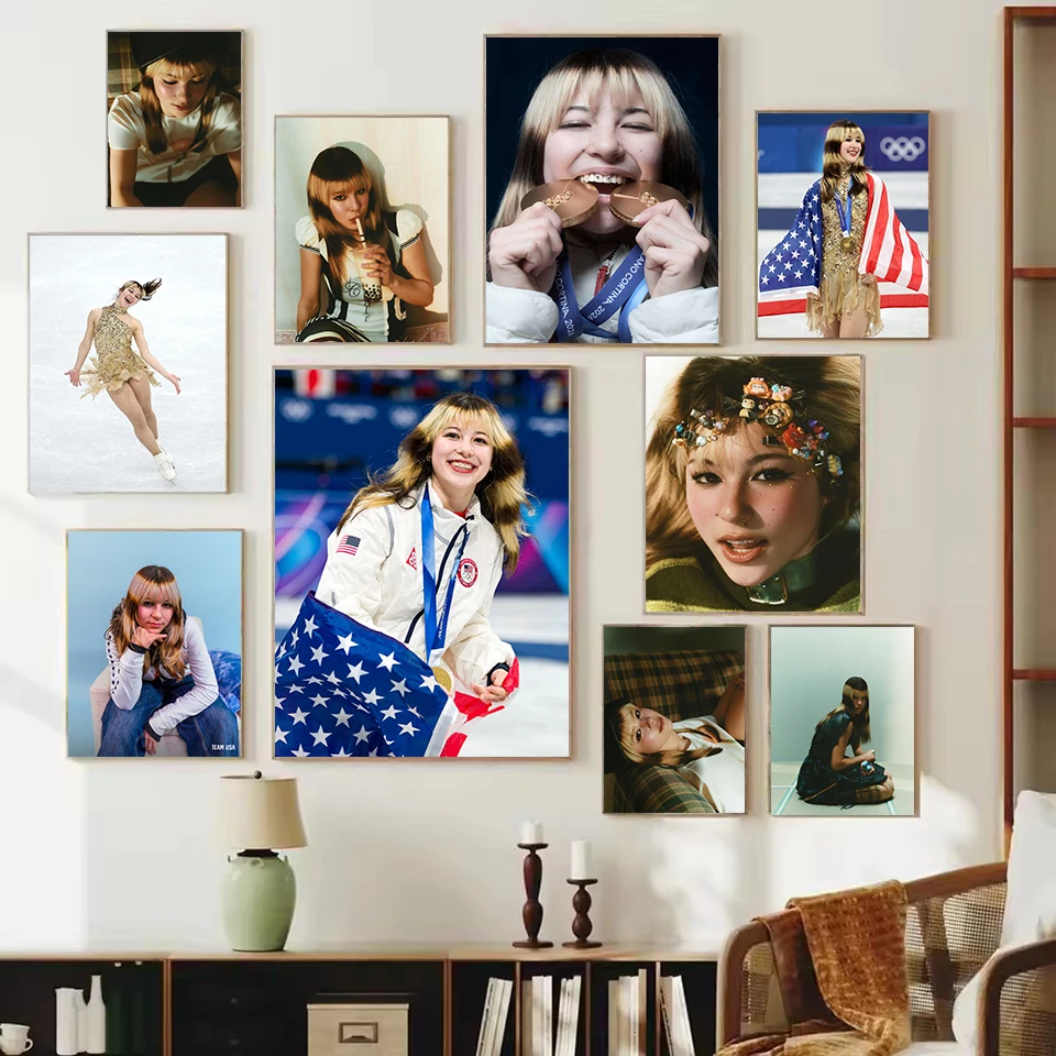 Alysa-Liu Photography Athlete Portrait Ice Skater Figure Skating Sports Poster Canvas Painting Wall Art Pictures Home Decor