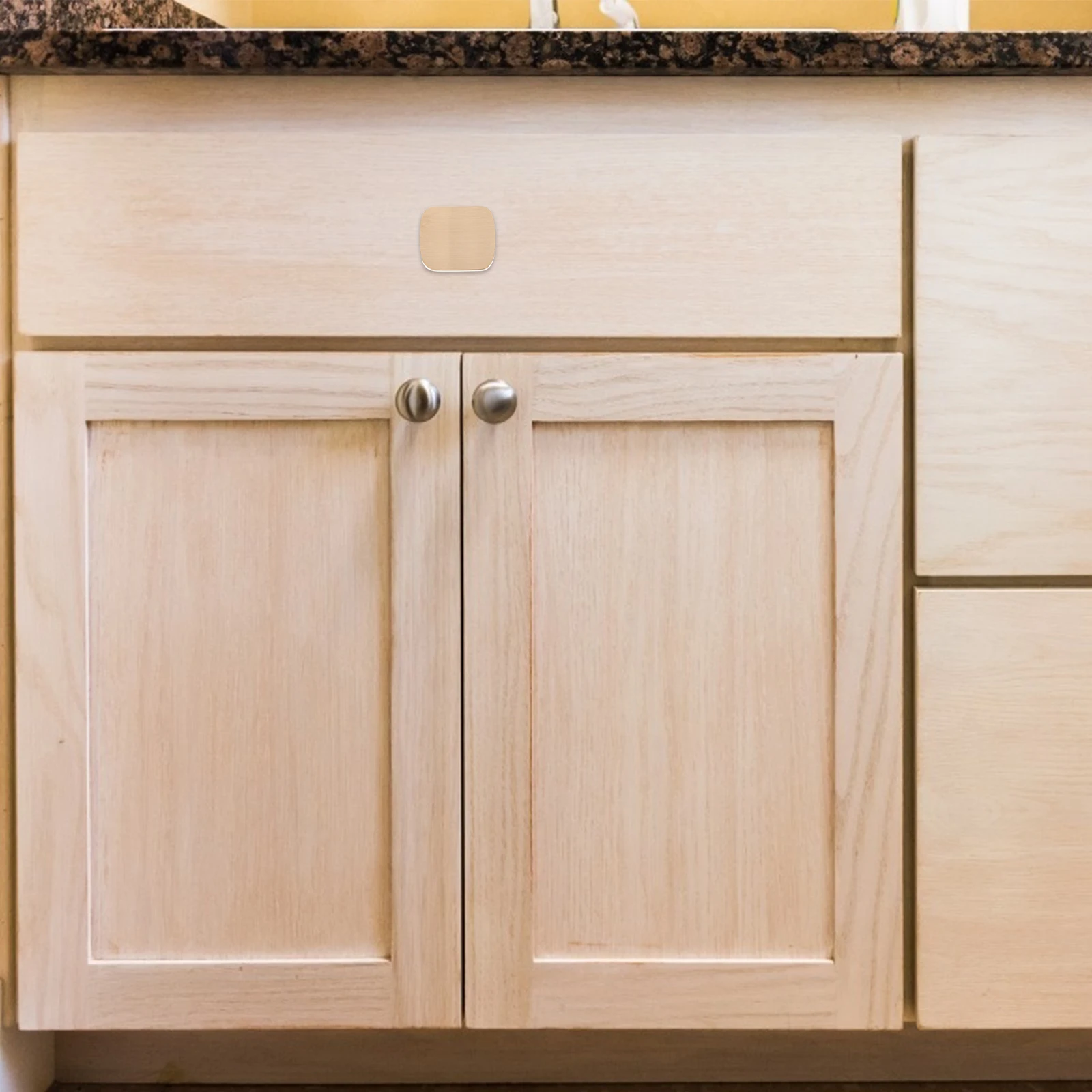 

2 Pcs Square Pillow Handle Drawer Hardware Pulls Cabinet Handles Single Hole Door Golden Closet
