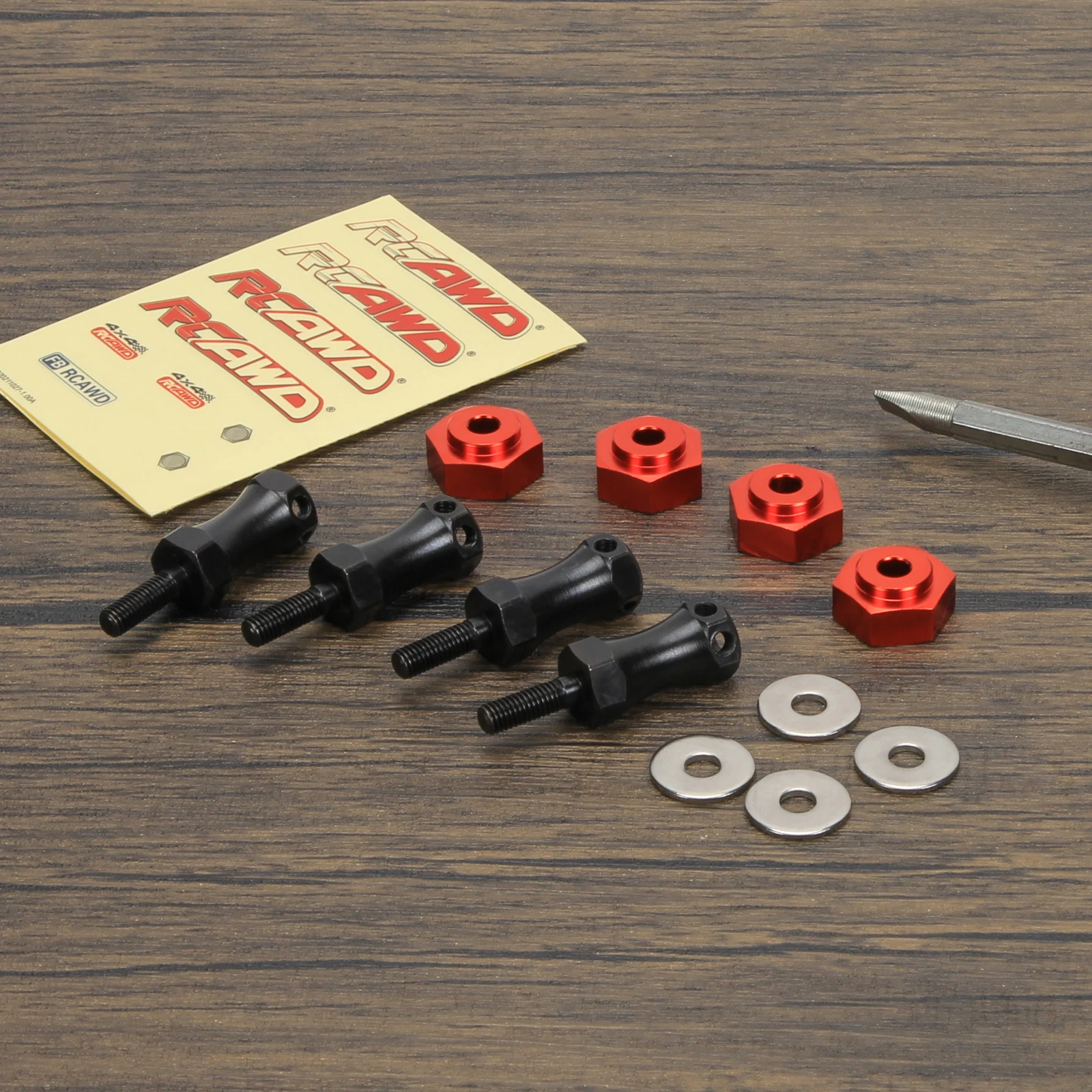 RCAWD 20mm 확장 휠 육각 어댑터는 12mm를 17mm로 변환하여 1/10 Losi Baja Rey Rock Rey LOS03030 LOS03020V2 업그레이드 부품에 사용됩니다.